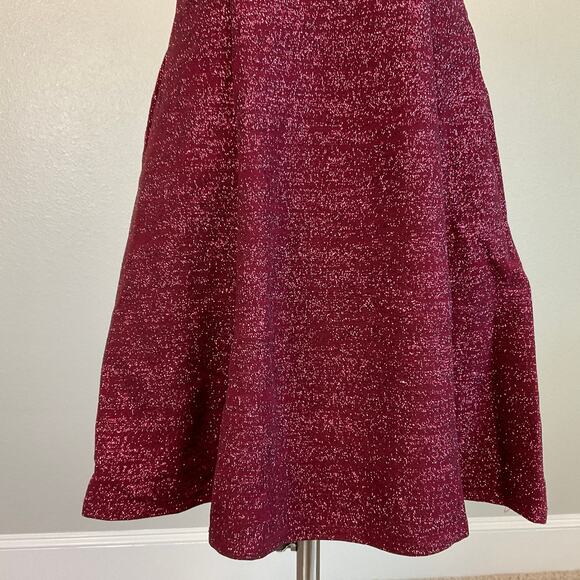 Betsy & Adam Mini Fit and Flare Cocktail Dress Sparkly Burgundy Red Size 10 - Picture 7 of 11